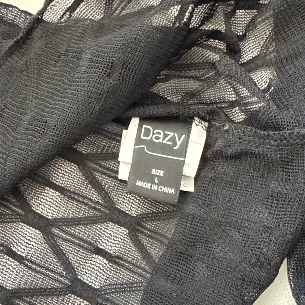 Dazy Elegant Black Size Large Women's Crop Top